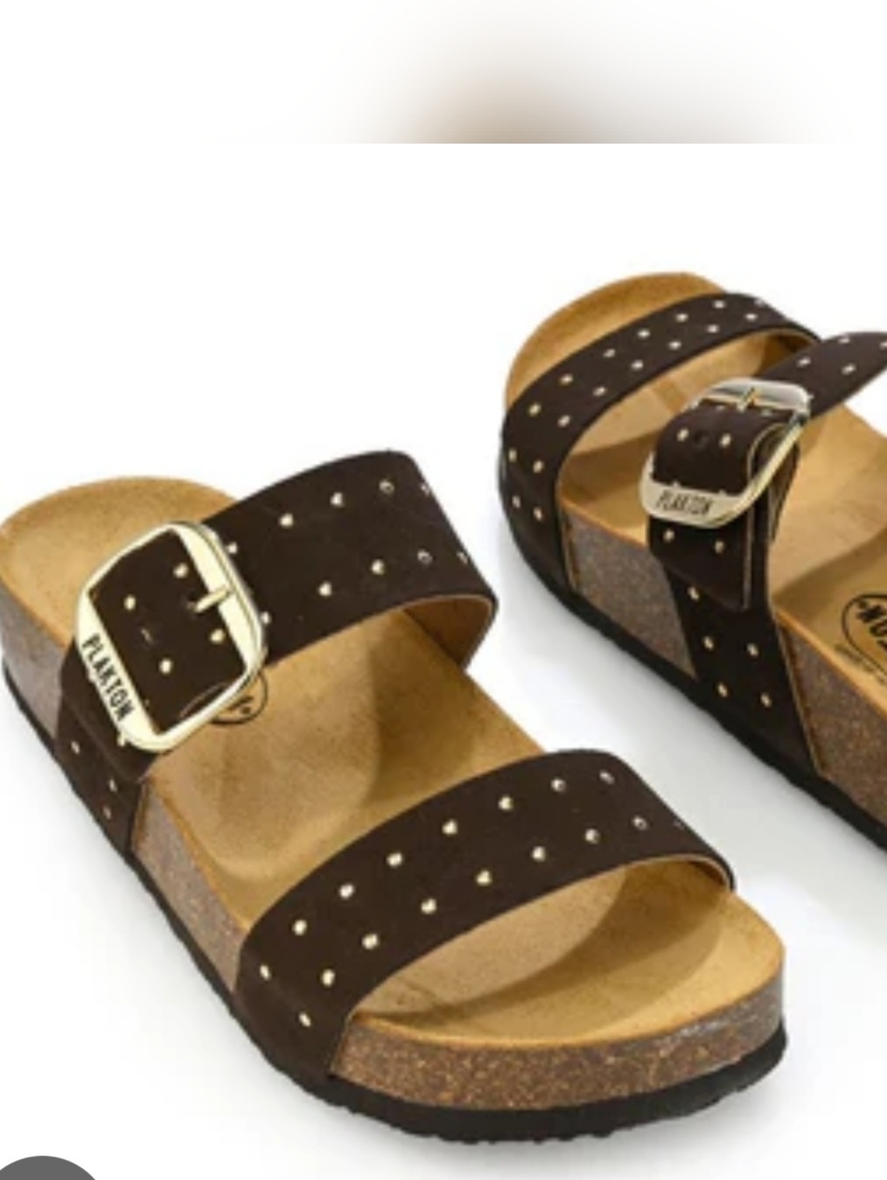 Plakton Claire Handmade Spanish Adjustable Studded Suede Sandals NWT